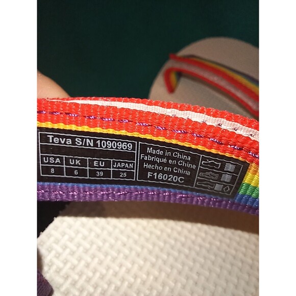 NWT Teva Midform Universal PRIDE Rainbow White Sandals Womens Size 9 - Picture 6 of 6